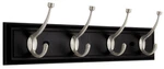 Liberty 27" 4 Pilltop Hooks Coat & Hat Rail Black W/ Satin Nickel. Fixed Price $28.65.