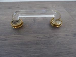 Metallic Gold & Glass Handle Drawer Pull Sleek Modern Elegant Simple. Fixed Price $9.79.