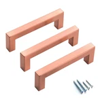 Aibeli 10 Pack Cabinet Pulls 3.75 Inch Hole Center Brushed Copper Square. Fixed Price $56.85.