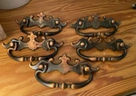 Vintage Ornate Bail Drawer Pulls 3 Ctc Antique Copper Black Backplate Set Of 5. Fixed Price $20.31.