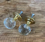 2 Vtg Amerock West Germany Clear Crystal Furniture Door Pull Handle Knobs. Fixed Price $24.96.