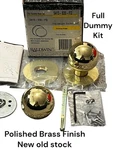 Baldwin 5415-030-FD Full Dummy Door Knob Set Polished Brass Finish Nos. Fixed Price $49.99.