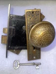 Antique Set Of Reading Hardware Co. Windsor Design Brass Knobs. Fixed Price $220.00.
