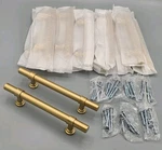 New 12 Pack Allen + Roth Cabinet Pull Handles Brass Gold Finish 6.5". Fixed Price $29.99.