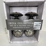 India Collection 4-PACK Black/silver Satin Metal Drawer Pulls 1.5IN CDK14B. Fixed Price $22.35.