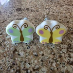 Set Of 2 Ceramic Colorful Butterfly Pulls Knobs Dresser Drawer Cabinet Hardware. Fixed Price $9.95.