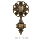 Small William & Mary Pendant Pull W/ Floral Back Plate Antique-by-hand Finish. Fixed Price $13.50.