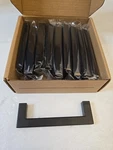 10 Ravinte Matte Black 4" Hole Centers Sq Cabinet Handles/ Drawer Pulls Open Box. Fixed Price $18.99.
