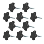 Powertec 10 Pack 1/4"-20 5 Star Knobs With 2" ( Long), Black. Fixed Price $23.89.