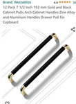 Westablize - 12 Pack (7 1/2 Inch 192 Mm) Gold Black Cabinet Pulls, Handles. Fixed Price $50.00.