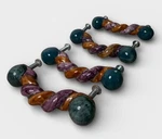 Set 4 Mackenzie Childs Twisted Ceramic Drawer Pulls Cabinet Handles Hardware. Fixed Price $125.00.