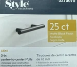Style Selections Stainless Steel Matte Black Pulls 3" Ctc 5" - 25 Pack New. Fixed Price $20.00.