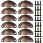 Cabinet Cup Pulls Rustic Copper, Small Metal Kitchen Handles, 12 Pack.... Fixed Price $15.89.