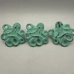 Set Of 3 Cast Iron Octopus Green Cabinet Knob Coastal Nautical Rustic Hardware. Fixed Price $16.50.