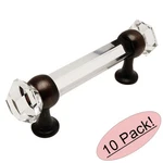 *10 Pack* Cosmas 6393ORB-C Oil Rubbed Bronze With Clear Glass Cabinet Pull. Fixed Price $119.19.
