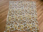2 Vintage Retro Orange Yellow Fabric Curtain Panels 73X40 Floral Material Mod. Fixed Price $82.00.