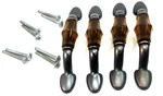 Lot Of 4 Cabinet/door 3" Center Handle Pulls W/hardware Pewter W/amber Resin. Fixed Price $11.99.