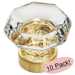 *10 Pack* Cosmas Brushed Brass & Clear Glass Cabinet Knobs #5268BB-C. Fixed Price $51.78.