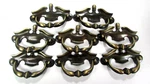 8 Vtg National Lock Two Tone Brass Antique English Center Drawer Fixed Pull. Fixed Price $17.15.