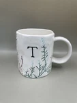 Anthropologie Hand Painted Dagny Stoneware Initial "t" Coffee Tea Mug Botanical. Fixed Price $15.80.