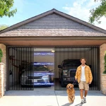 16 X 7 Ft Retractable Sliding Garage Door Screen 2 Car With Track Zipper Closure. Fixed Price $126.38.