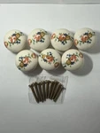 7 Cabinet Drawer Pull Knobs Porcelain Flowers Mushroom Style Crackle Finish. Fixed Price $29.99.