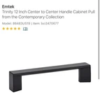 12 Inch Cabinet Pull Center To - Flat Black 86483US19 Emtek Trinity. Fixed Price $29.00.