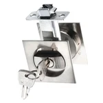 Pocket Door Lock Invisible Recessed Handle Latch Sliding With Keys Silver. Fixed Price $34.09.