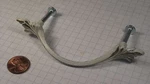 Harris #371 Drawer Pull, Zinc Die-cast, White With Brass Accents, 3" Centers. Fixed Price $5.95.
