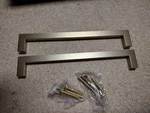 Qogrisun 2-PACK Solid Brass Cabinet Pulls, Gold Square Handles 6 1/4" Center. Fixed Price $11.95.