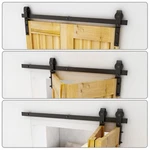 Bifold Sliding Barn Door Hardware Kit Top Mount Roller Black Flat Track Modern. Fixed Price $187.25.