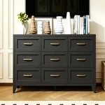 9 Dresser, Black Metal Chest Of Drawers With Quiet Glide Rails. Fixed Price $269.68.