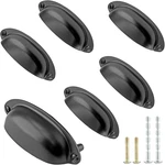 6PCS Glossy Black Cup Drawer 3.5" Hole Centers Metal Pull, Vintage Shel. Fixed Price $12.55.