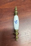 Belwith Hickory Cabinet Pull English Cozy White Porcelain Blue Floral P64-BF (79. Fixed Price $6.00.