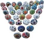 20 Mix Vintage Look Flower Ceramic Knobs Door Handle Cabinet Drawer Cupboard. Fixed Price $28.99.