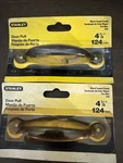 Vtg Stanley Black Drawer Door Cupboard Chest Pull Handle Hardware 4-7/8 Set Of 2. Fixed Price $12.00.