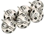 Uxcell 6 Pieces Vintage Shabby Knobs Black White Floral Hand Painted Ceramic. Fixed Price $15.00.